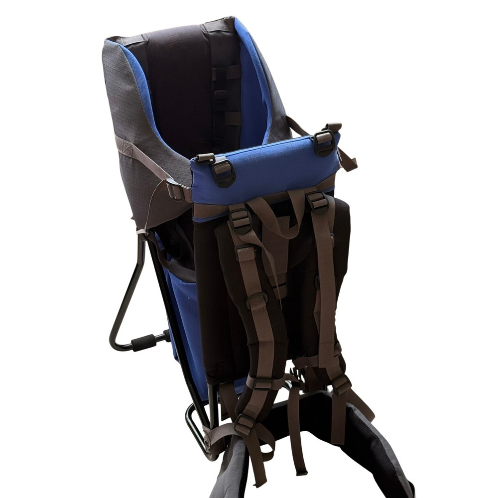Europe Bound Travel Outfitters Hiking Child Carrier Backpack Blue Grey Frame